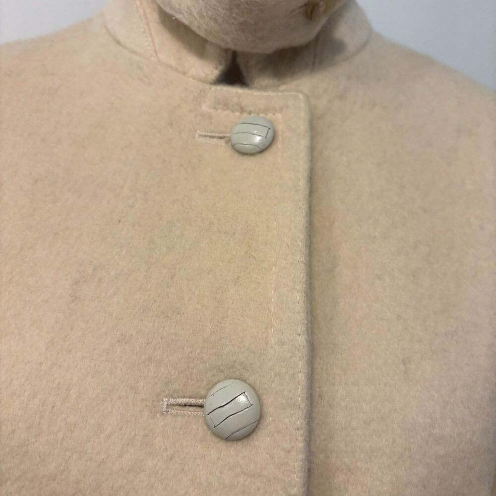 Salko Vintage Women’s Wool Austrian Long Neutral Cream Peacoat Size 36 - Picture 9 of 12